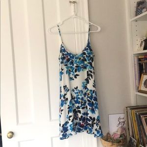 Aqua Floral Print Dress